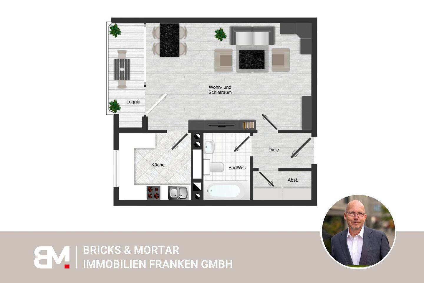 Gepflegte 1-Zimmer-Wohnung mit Balkon in Nürnberg-Langwasser für Eigenbedarf oder Kapitalanlage