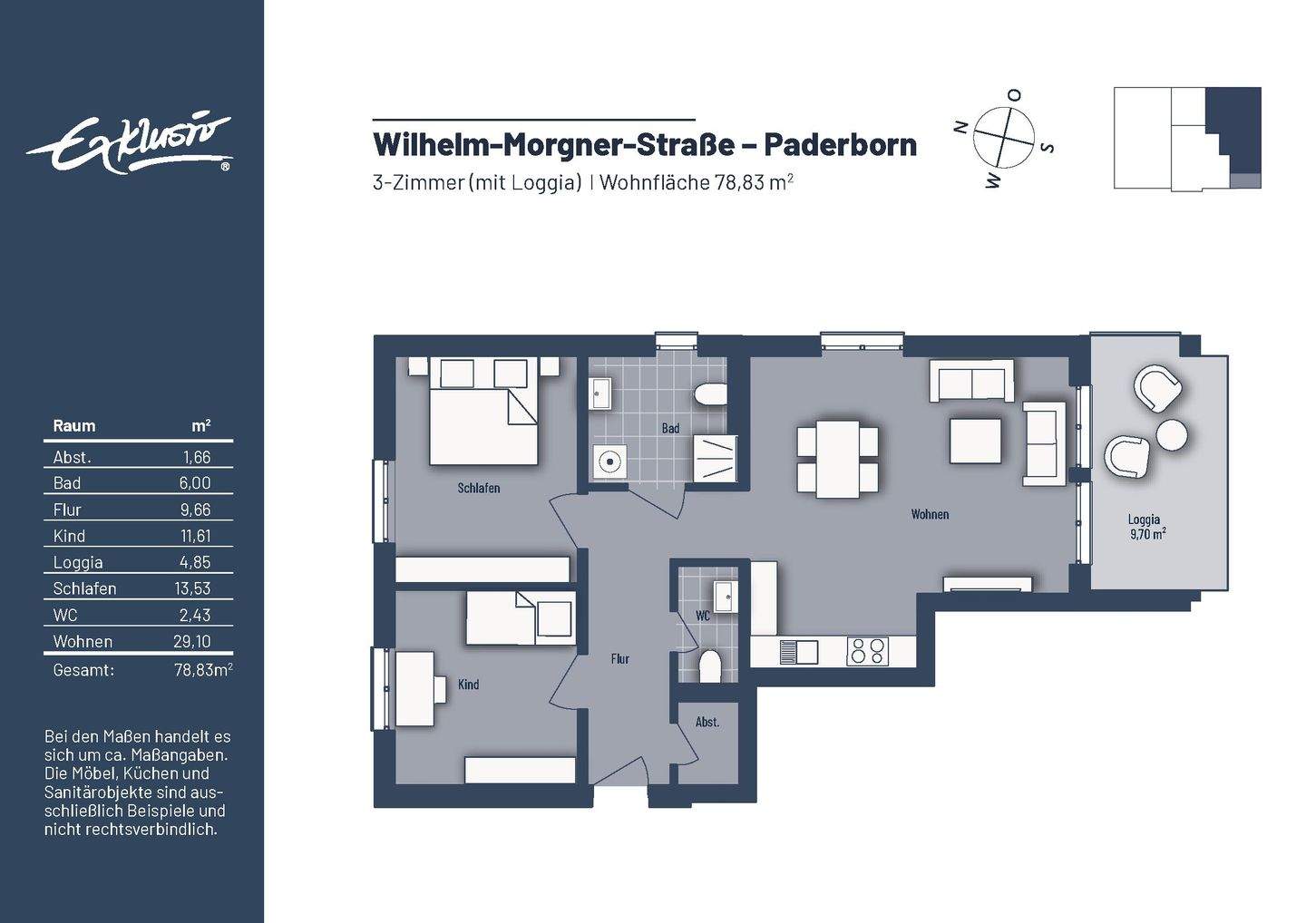 NEUBAU - 3-Zimmer Eigentumswohnung – Paderborn – Vorschaubild 2