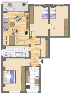 Helle 2-Zimmer-Wohnung mit Balkon in Leverkusen Küppersteg – 51373 Leverkusen – Vorschaubild 2