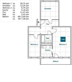 Die gefällt mir: interessante 3-Zimmer-Wohnung (WBS) – 1279 Dresden – Vorschaubild 2