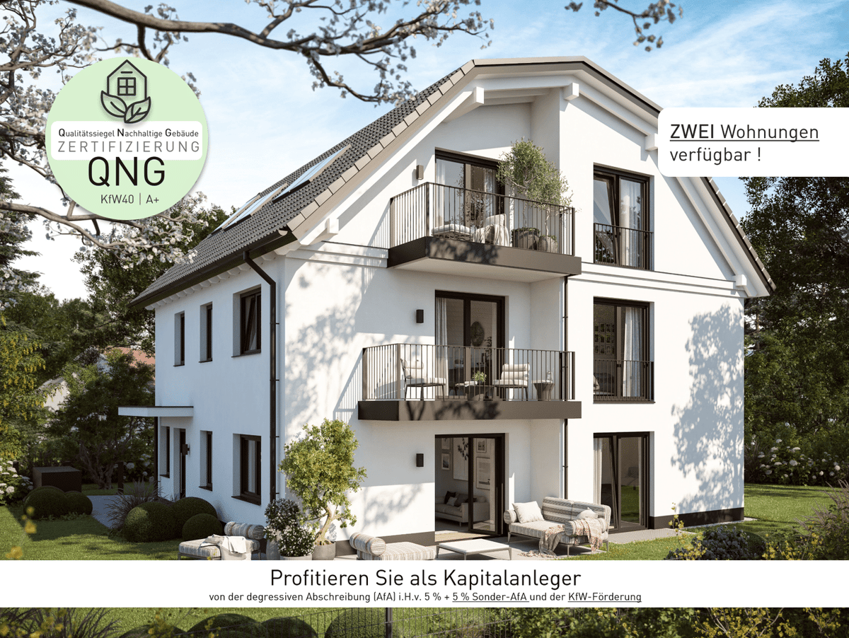 RESERVIERT : Neubau-3-Zimmer-Etagenwohnung mit sonnigem Süd-West-Balkon in stadtnaher Lage – 81825 München – Bild 1 von 9