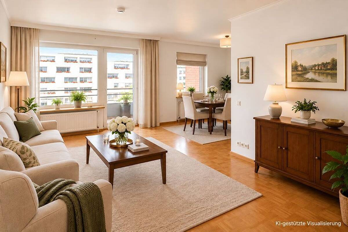 Fußläufig zum Stadtpark! Attraktive 2-Zi.-Endetagenwohnung mit XL-Balkon im Herzen von St.-Gertrud! – 23568 Lübeck – Bild 1 von 9