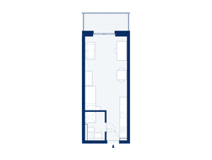1-Zimmer-Apartment mit Balkon zur Parkseite (B12) – 53129 Bonn – Vorschaubild 3