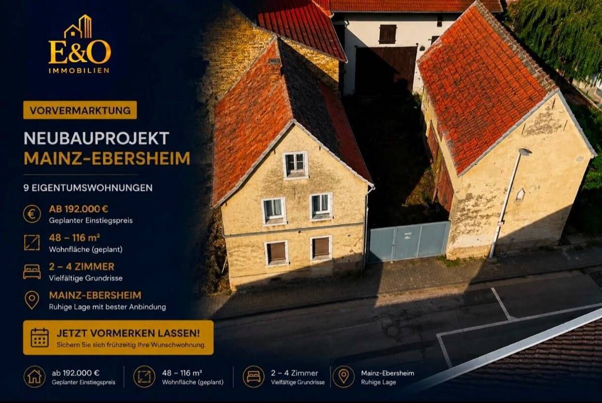 Modernes Wohnen in Mainz-Ebersheim Jetzt unverbindlich vormerken – 55129 Mainz – Bild 1 von 1