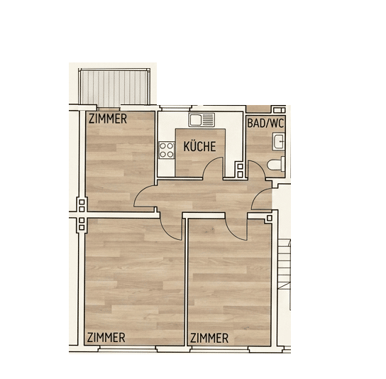 Charmante 3-Zimmer-Wohnung mit Balkon in begehrter Südstadtlage nahe der Karlsaue Kassel – Kassel – Vorschaubild 8