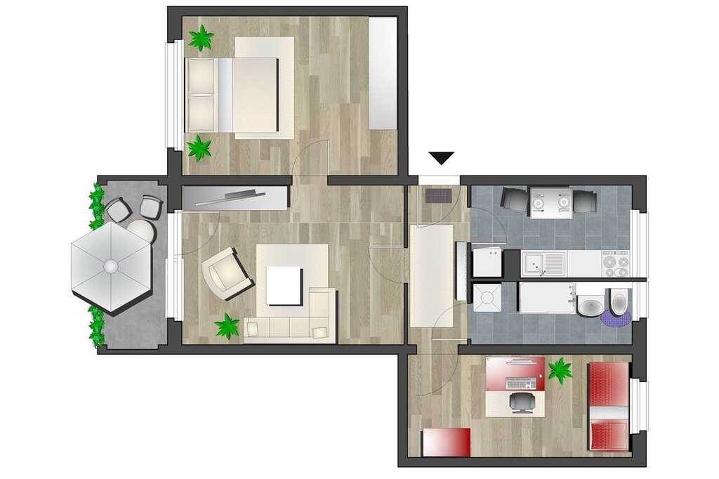 3-Raum-Wohnung mit Balkon unweit vom Rosengarten entfernt – Chemnitz – Vorschaubild 5