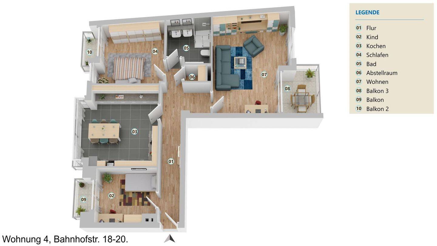 Moderne 3-Zimmer-Wohnung im Zentrum von Ochtrup - KfW-40-Standard – Ochtrup – Vorschaubild 2