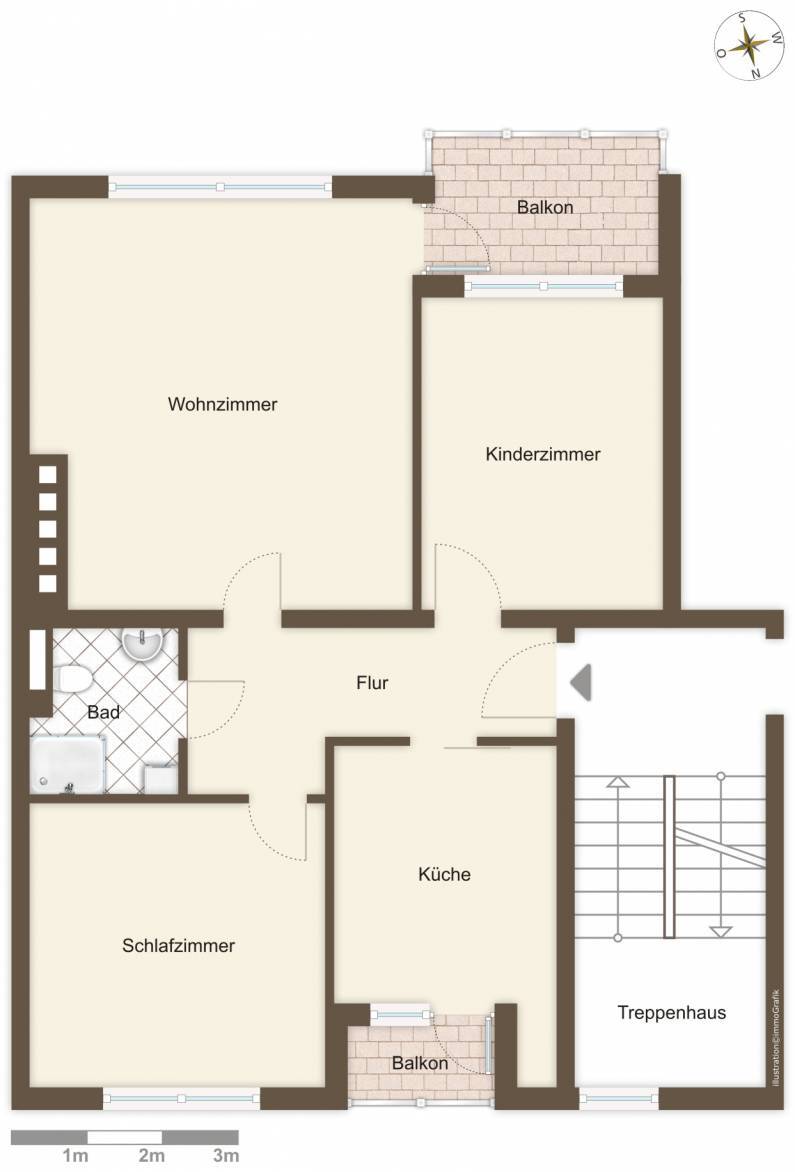 Modernisierte 3 Zimmerwohnung mit Südbalkon – Bremerhaven – Vorschaubild 8