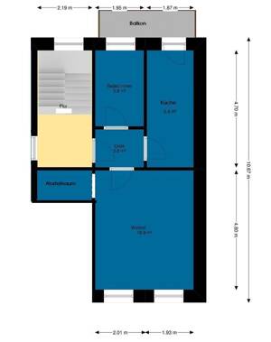 Ab sofort zu haben: Gemütliche 1-Zimmer-Wohnung mit Balkon (Hofseite), separater Küche und Badewanne – 39112 Magdeburg – Vorschaubild 8