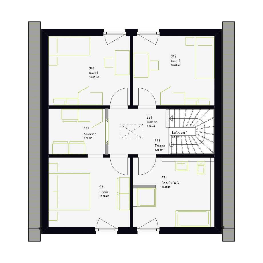 Modernes Familienhaus - massa LifeStyle 14.04 S mit Garten, Büro & Ankleide – Wildpoldsried – Vorschaubild 3