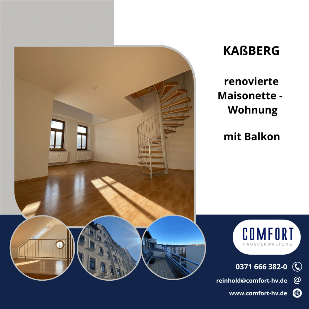 Wunderschöne 97,00 m² Maisonette-Wohnung im Dachgeschoss mit Balkon