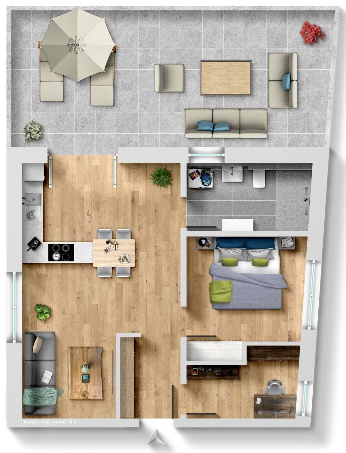 Neubau-Wohnung mit Penthouse-Charakter und Weitblick in Nürnberg – Nürnberg – Vorschaubild 6