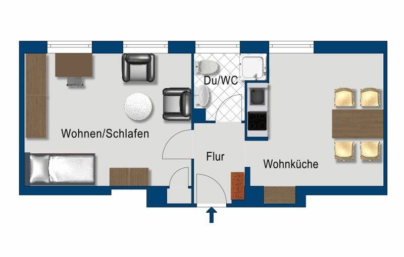 Gemütliche 1-Zimmer-Wohnung mit großem separatem Schlafzimmer Nachmieter gesucht – Düsseldorf – Vorschaubild 9