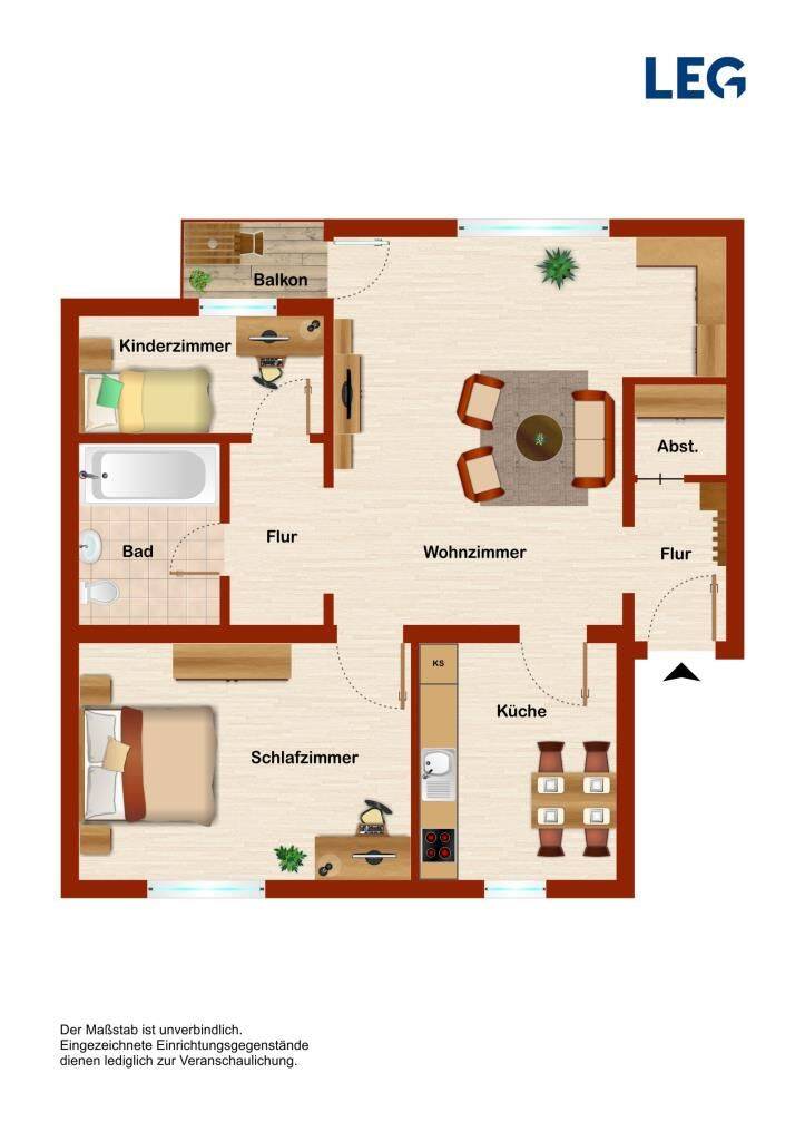 Demnächst frei! 2-Zimmer-Wohnung in Hammer Westen – Hamm – Vorschaubild 2