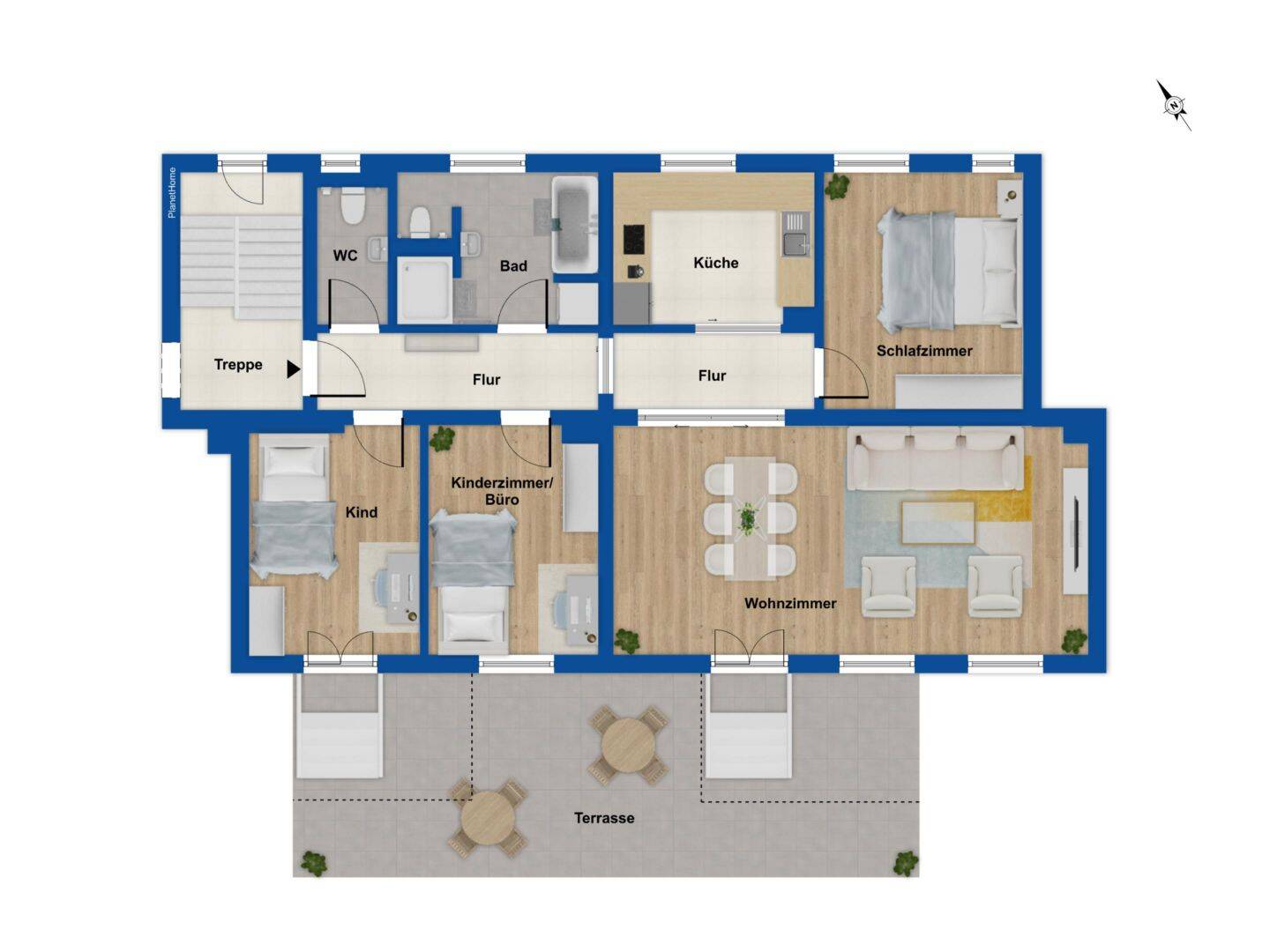 Kapitalanlage! 4-Zimmer-Wohnung mit zwei Balkonen und Garten in den Französischen Gärten in Leipzig – Leipzig – Vorschaubild 4