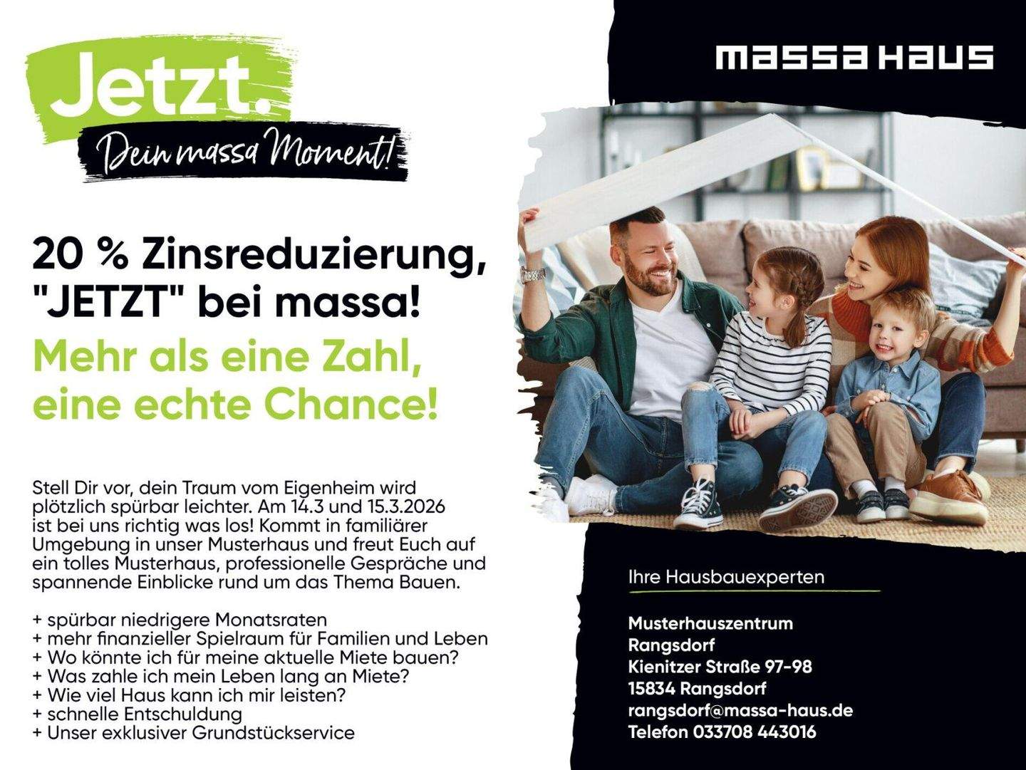 20% ZINSREDUZIERUNG!WIE BITTE?!Kommt am 14.3.und15.3.bei uns im Musterhaus in Rangsdorf vorbei! – Beelitz – Bild 1 von 4