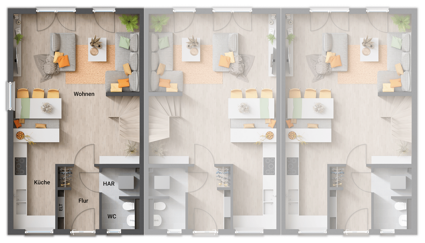 Ihr neues Reiheneckhaus bietet Ihnen viel Platz mit sonnigem Garten und Terrasse in zentraler Lage- Nähe S-Bahn- in München-Neuaubing – München – Vorschaubild 5