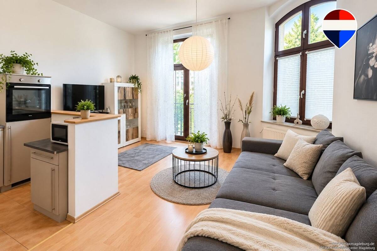 Kompakt & gemütlich - 2-Raum mit Balkon für Singles & Studenten in der Altstadt – 39104 Magdeburg – Bild 1 von 9