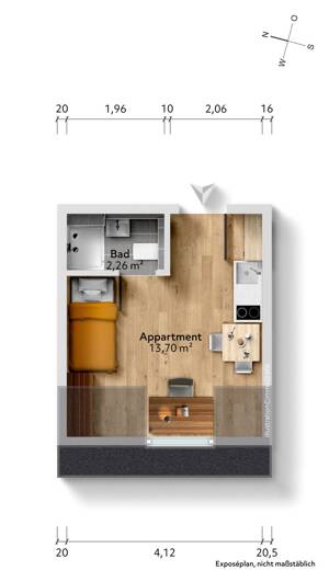 Neubau: Mikroapartments in KFW 55-Standard (A+) | Ap. 25 – 81247 München – Vorschaubild 7