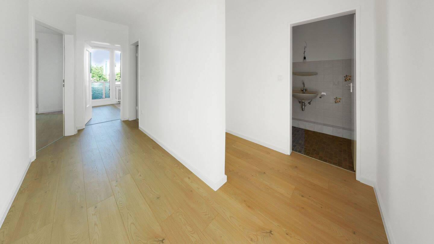 Stadtwohnung in Fesenfeld: Modernisierte 3-Zimmer-Wohnung mit Balkon ins Grüne Energieklasse C – Bremen – Vorschaubild 2
