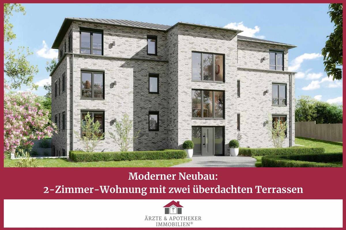 Moderner Neubau: 2-Zimmer-Wohnung mit zwei überdachten Terrassen – 22395 Hamburg – Bild 1 von 9