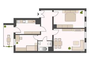 Moderne 3-Raum-Wohnung mit Balkon, inkl. EBK! 1. Monat Kaltmietfrei – 4179 Leipzig – Vorschaubild 2