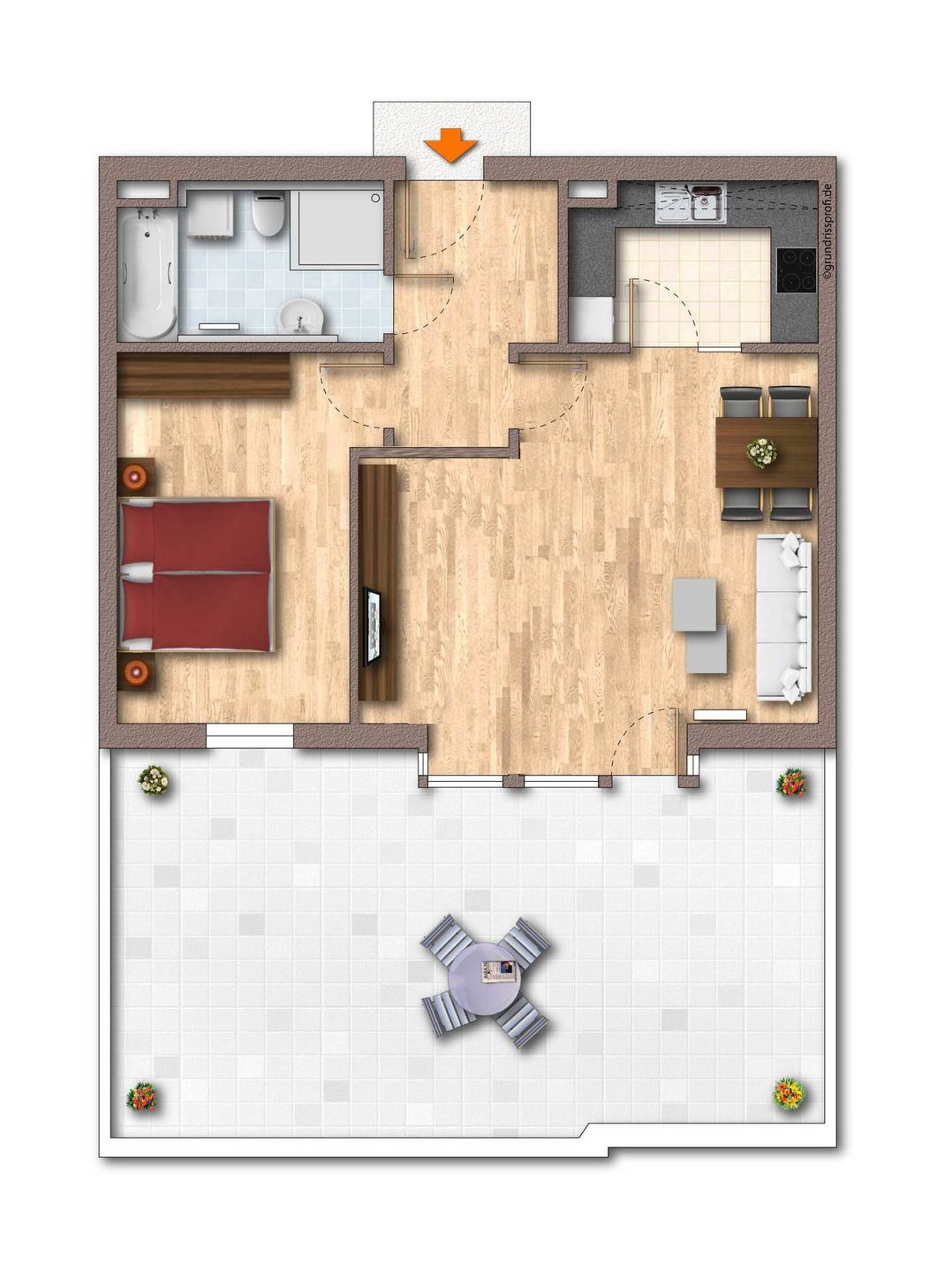 Terrassenwohnung in 97082 Würzburg mit 72,76 m² kaufen