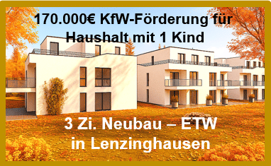 In Lenzinghausen: BARRIEREFREI. 170.000€ KfW- Förderung für Haushalt mit 1 Kind. Übergabe Juni 26. – Bielefeld – Bild 1 von 4