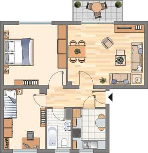 Erdgeschosswohnung mit Dusche und Balkon in Dortmund Bövinghausen – 44388 Dortmund – Vorschaubild 2