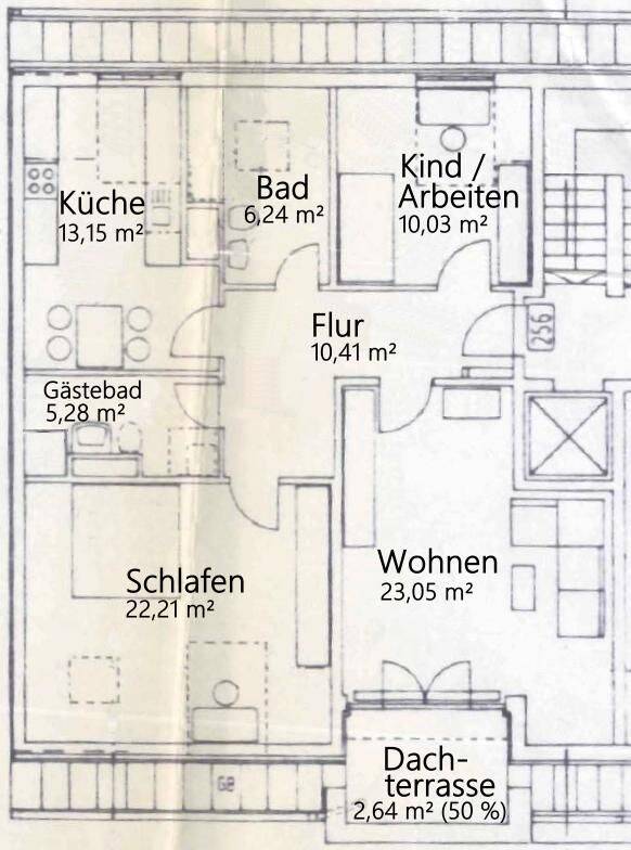 ** Zentrum-Süd: Möblierte 3-Zimmer-Whg. mit Dachterrasse und zwei Bädern ** – Leipzig – Vorschaubild 2