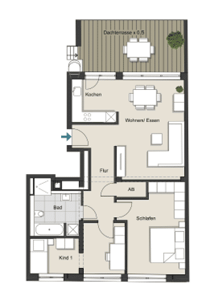 Zentral, großzügig und mit Terrasse – 3-Zimmer-Wohnung im Belgischen Viertel! – 50672 Köln – Vorschaubild 3
