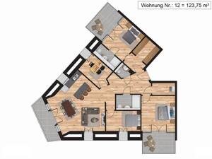 Neubau Penthouse 4-Zimmer-Wohnung mit 3 Balkonen - QNG-Standard und Energieklasse A+ in Hemelingen! – 28309 Bremen – Vorschaubild 2