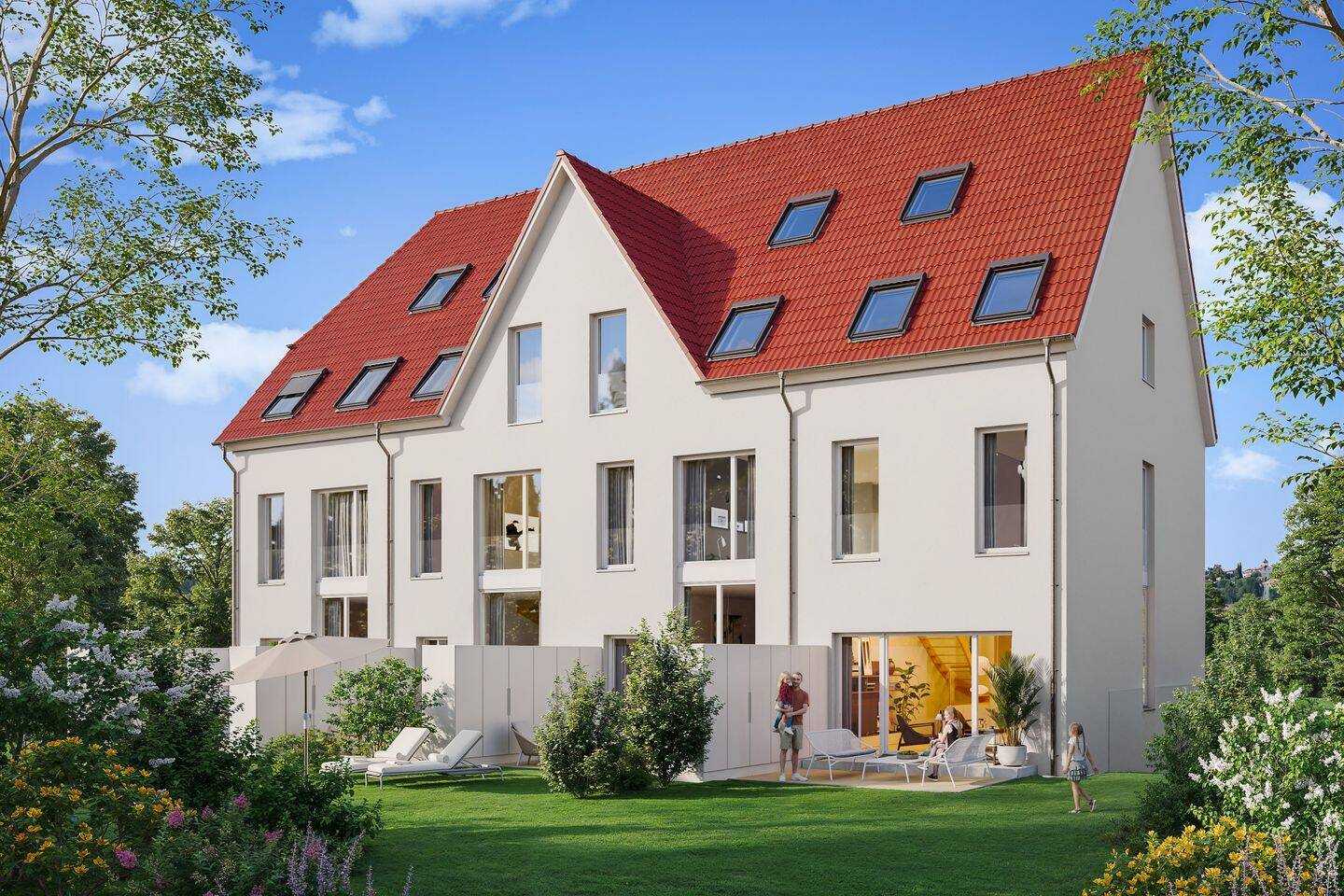 Wohnpark Sonnenaue: KfW Effizienzhäuser / Exklusives, familienfreundliches Wohnen in außergewöhnlicher Lage - Neubau auch mit Untergeschoss – Dresden – Bild 1 von 4