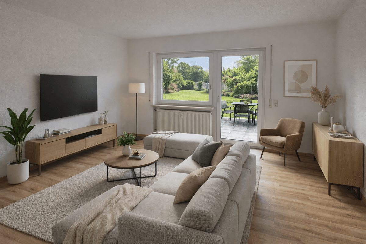 3-Zimmer Terrassenwohnung mit großem Garten in ruhiger Lage – 90768 Fürth – Bild 1 von 9