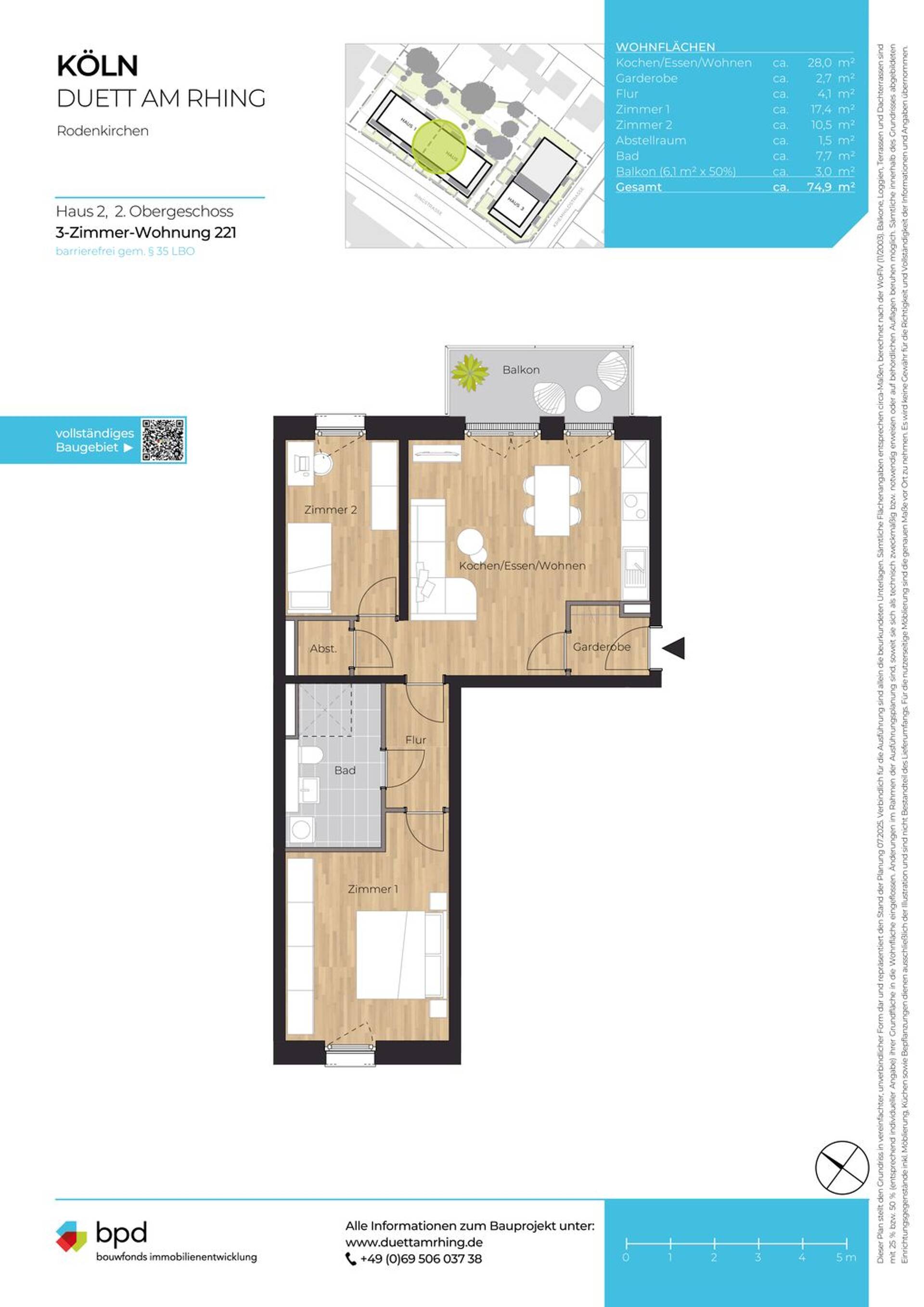 Etagenwohnung in 50996 Köln mit 74,9 m² kaufen
