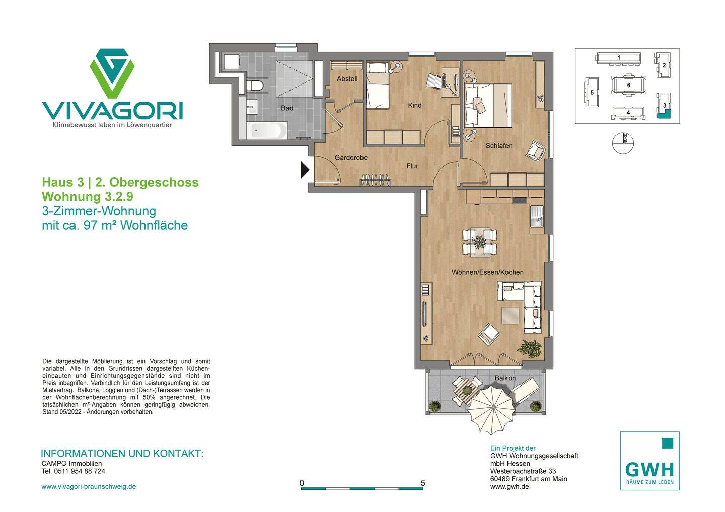 Großzügige Wohnung im Neubauquartier in Braunschweig