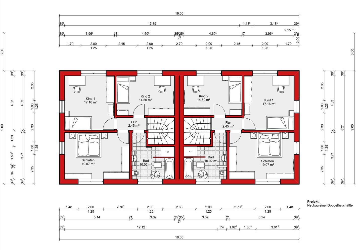 Fertig projektierte Doppelhaushälfte 131 m² inkl. 250 m² Grundstück, Dachgeschoss ausbaufähig – Hirschaid – Vorschaubild 8