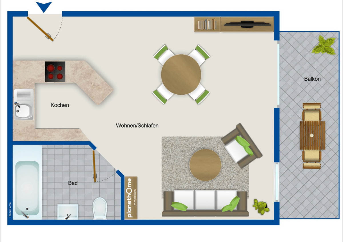Gepflegte 1-Zimmer-Wohnung mit Balkon und EBK in Murg - Oberhof – 79730 Murg – Bild 1 von 5