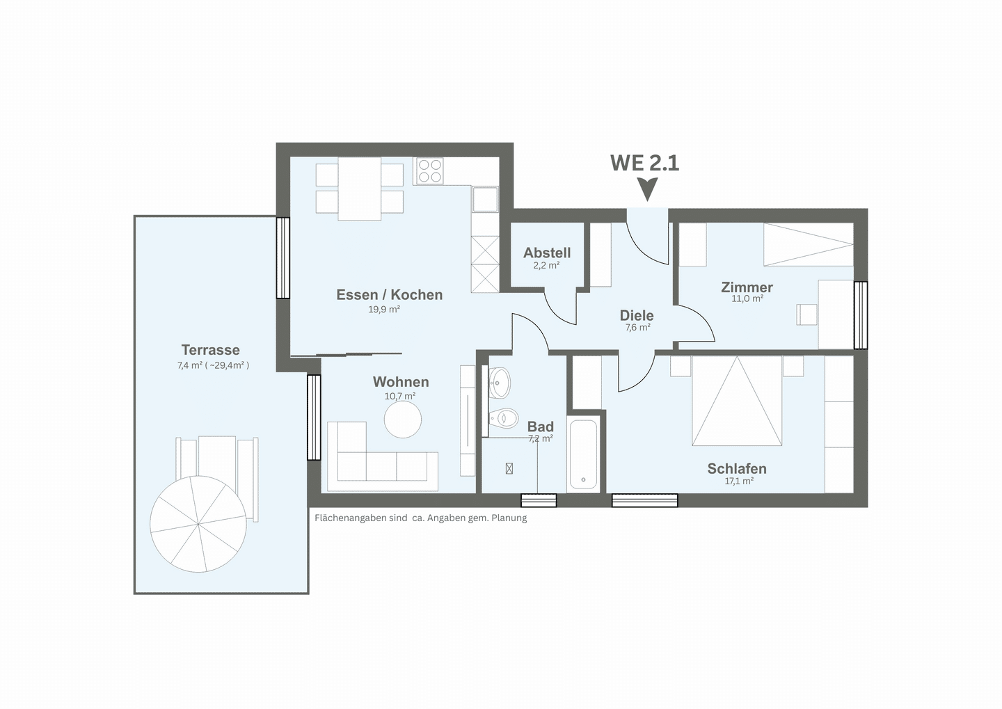 In SPENGE: 3 Zi. Neubau-ETW. mit 29m² Süd- Terrasse. EINZUG ab Juni 26. – Bielefeld – Vorschaubild 4