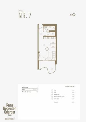 WE Nr. 7: Hübsches 1-Zimmer-Appartement im 1. OG mit großem Balkon - Prinzregenten Quartier 2|4|6 – 81677 München – Vorschaubild 4