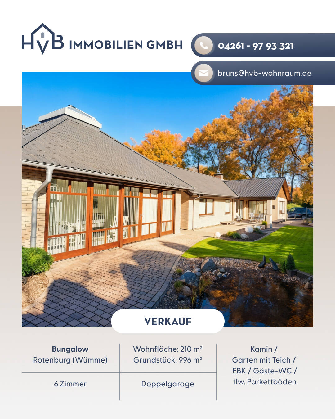 Bungalow der Extraklasse - Raum, Komfort und Design in perfekter Balance – Rotenburg – Bild 1 von 9