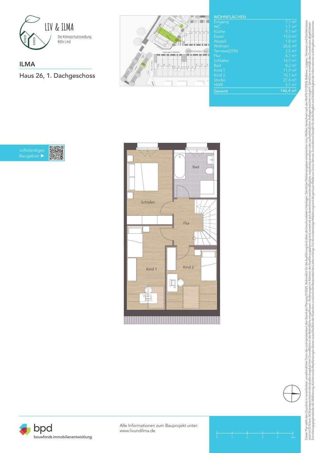 Offene Besichtigung: So, 31.5.26, 11:30-12 h, Am Linder Kreuz 82, Köln - Modernes Familiennest Reihenmittelhaus ILMA mit 5 Zimmern (#26) – Köln – Vorschaubild 9