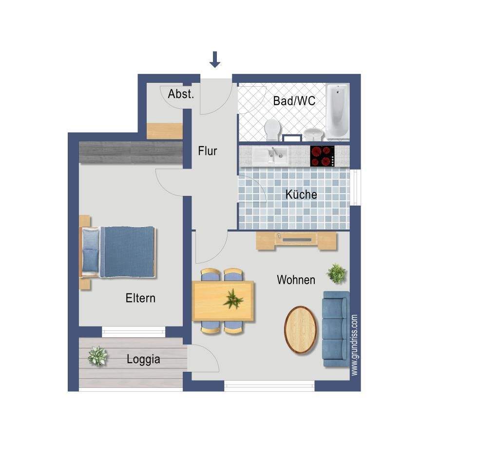 vermietete 2-Zi. Wohnung in Wiesbaden-Delkenheim – Wiesbaden – Vorschaubild 3