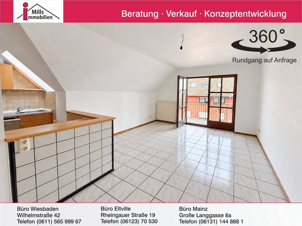 Gepflegte 3 ZKB-Wohnung mit Balkon in ruhiger Lage von Hallgarten – 65375 Oestrich-Winkel – Bild 1 von 9