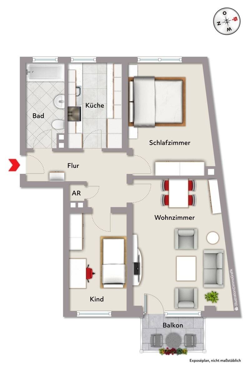 Solide vermietete 3 Zimmer Wohnung in Nürnberg Sebald – Nürnberg – Vorschaubild 7