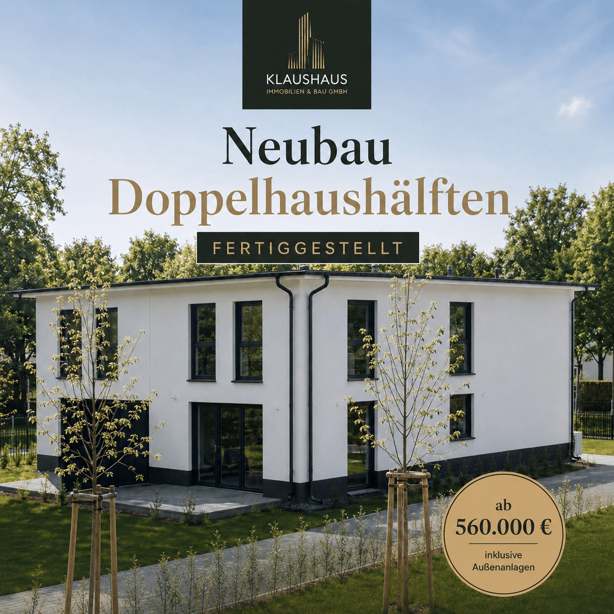 Exklusive Neubau-Doppelhaushälfte – hochwertig ausgestattet und sofort bezugsfertig.