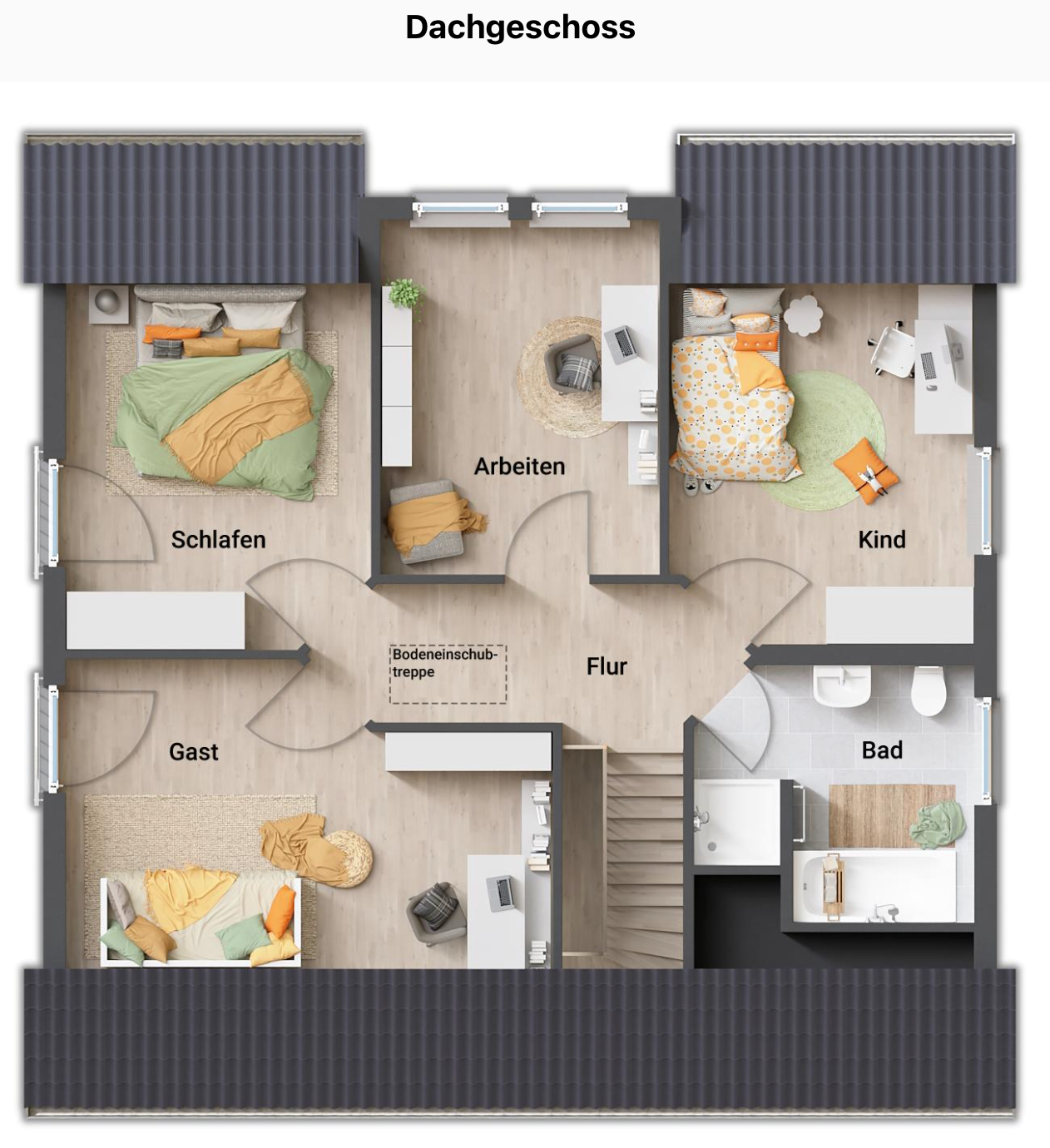 Modernes Town & Country Familienhaus Flair 134 – Massiv gebaut | KfW-Effizienzienzhaus | Neubauprojekt in Breitengüßbach – Breitengüßbach – Vorschaubild 4