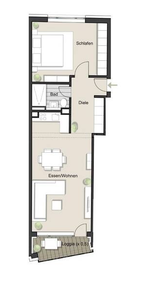 Modernisierte 2-Zimmer-Wohnung mit Loggia in attraktiver Kölner Lage! Kasparstraße 14, Köln - WE3