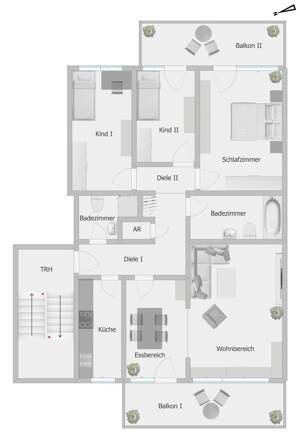 **Freie 4 Zimmerwohnung mit 2 großen Balkonen und Garage in Dortmund-Hombruch** – 44225 Dortmund – Vorschaubild 6