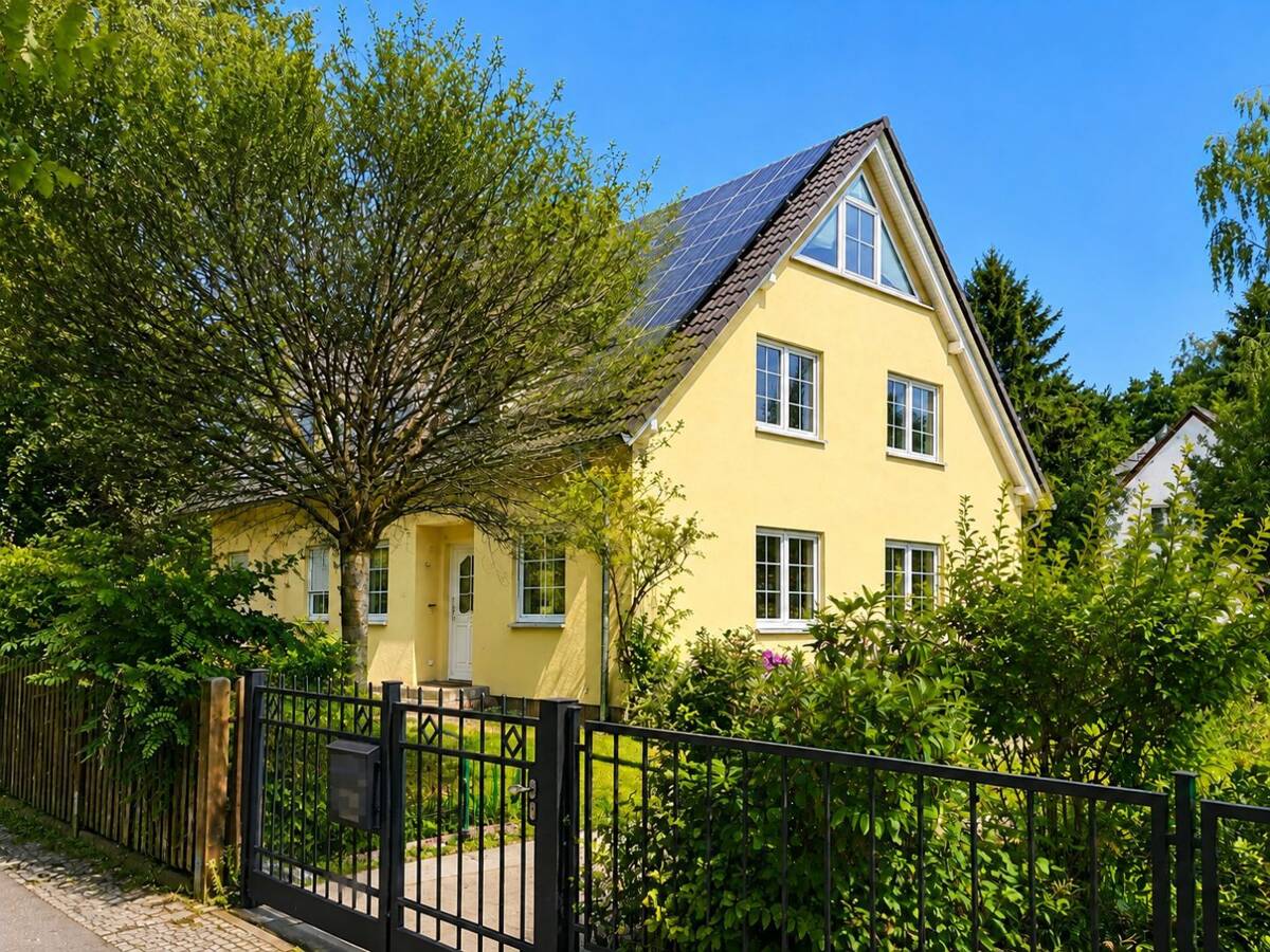 Familienglück in Heiligensee: Moderne Doppelhaushälfte mit Kamin, Solaranlage und Biogarten – 13503 Berlin – Bild 1 von 9